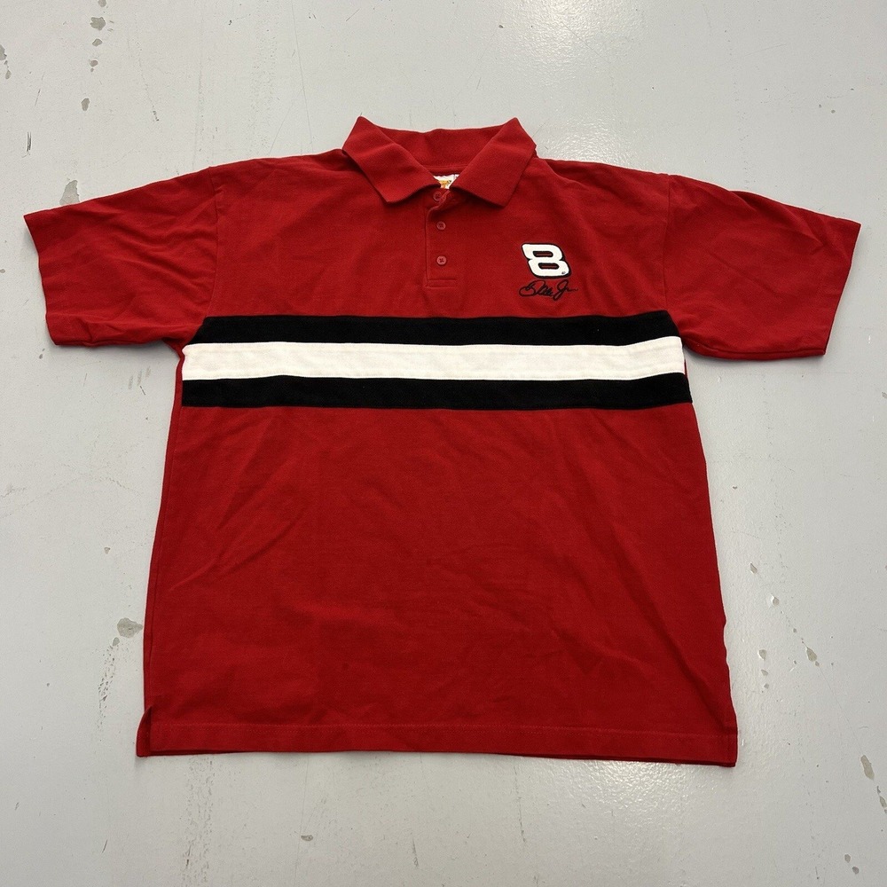Winners Circle Dale Earnhardt Jr 8 Budweiser Racing Polo Shirt Red Mens Large